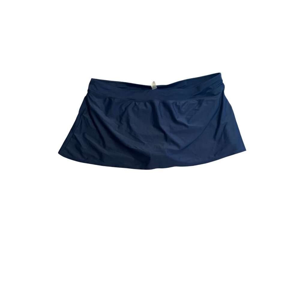 Basic Edition Womens Navy Blue Athletic Swim Skirt With Built-In Briefs